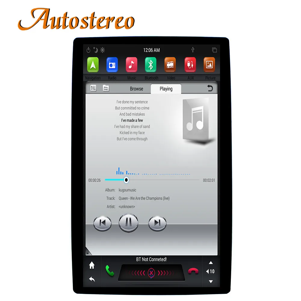 Perfect Tesla style Android 8 Car GPS Navigation car No DVD Player For Toyota/Nissan/Suzuki/Lexus most radio tape recorder auto headunit 3