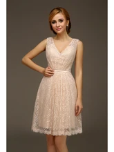 2016 echt Nackte Kurze Spitze. Grade Junioren Graduation Kleider mit Straps V-ausschnitt High School Girls Short Prom Party Kleider