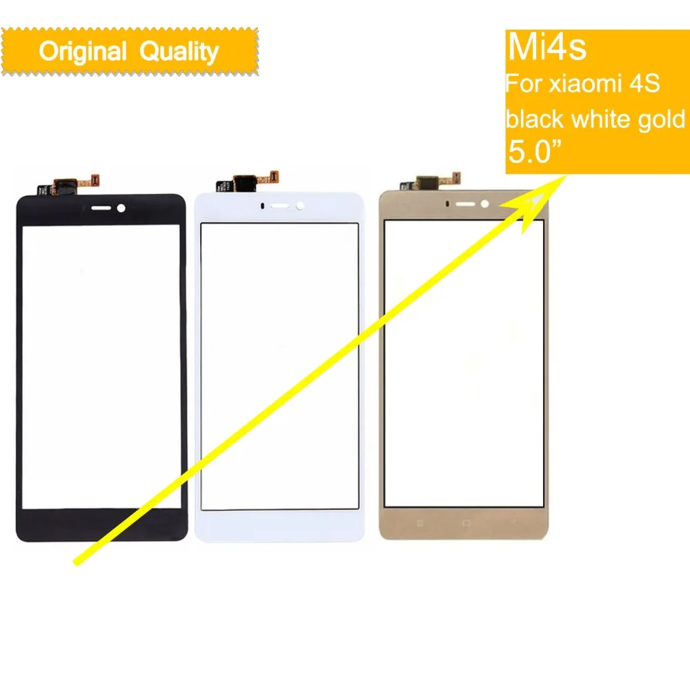 Felfial 10pcs/lot Mi4S Original For Xiaomi Mi 4S M4S Touch Screen Digitizer Panel Sensor Front Glass Lens NO LCD | Мобильные