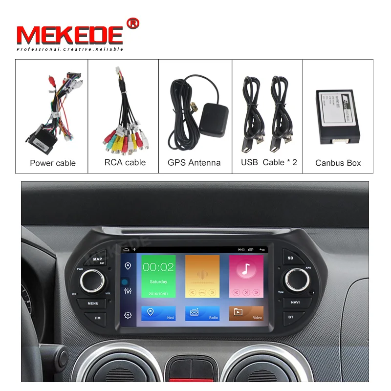 Best 7"  Android 9.1 2+32G Car Stereo For Fiat Fiorino Qubo Citroen Nemo Peugeot Bipper Auto Radio FM GPS Navigation WiFi No DVD 5