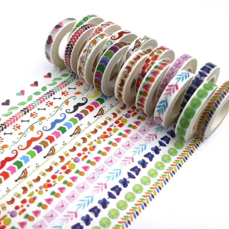 

10m*8mm Cute kawaii Flower Food Animals Decorative Diary Washi Tape DIY Scrapbooking Masking School Office Supply 16 style 1 PC