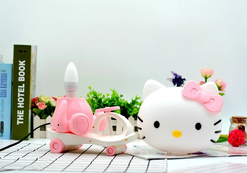 Рисунок «Hello Kitty» светодиодный ночной Светильник розовый/красный с изображением героя из мультфильма «игрушка, настольные лампы в виде автомобиля, Спальня рядом Настольная лампа Для детей подарок украшение дома