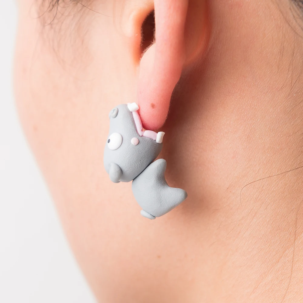 TTPAIAI 30 Полимерная глина Симпатичные Бегемот серьги для женщин модные ювелирные изделия ручной работы 3d животное шпилька-Сережка для пирсинга девочек подарок для детей