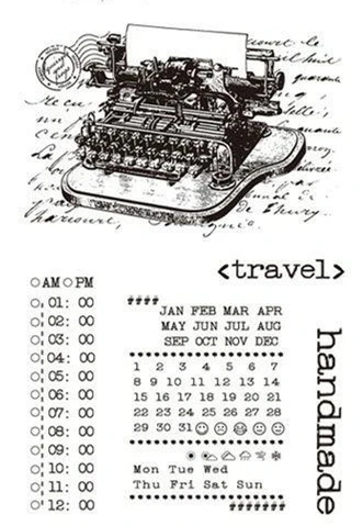 

CLEAR STAMP Retro typewriter DIY Scrapbook Card album paper craft silicon rubber roller transparent stamps 810
