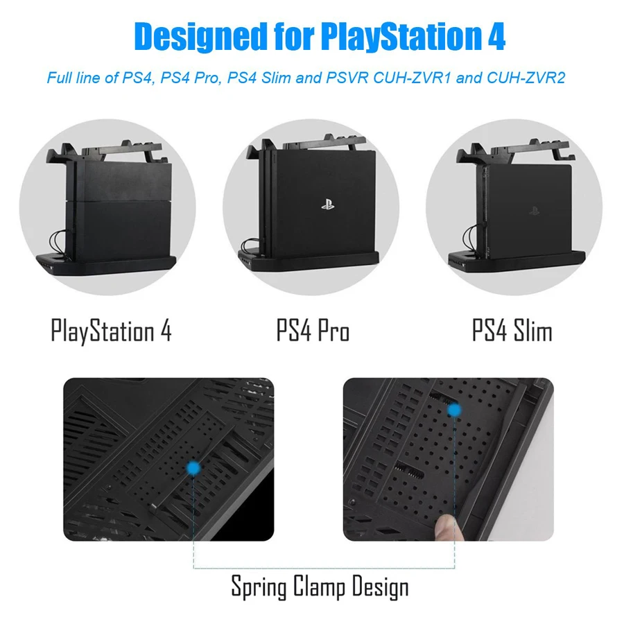 PS4 Pro Slim PS VR вертикальная подставка охлаждающий вентилятор контроллер зарядное устройство держатель гарнитуры база Play станция PS 4 PSVR Move аксессуары