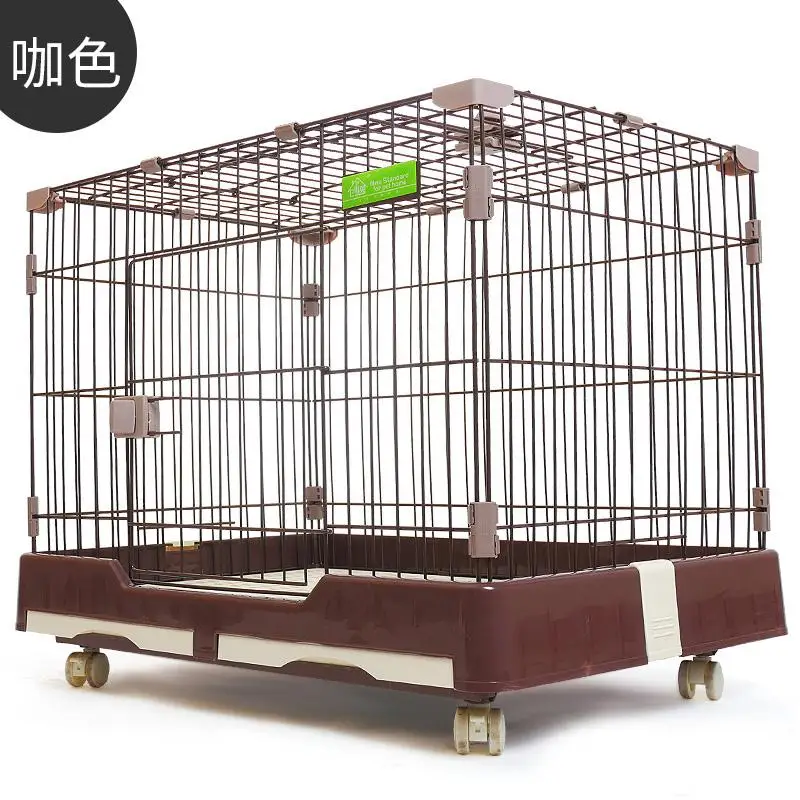 NEW Dog Kennel Pet Cage with Toilet& Wheel for Small Dog Cute Pet Cat Cage Villa Pet Supplies Cat Toy Dog Cage S/M/L Size - Цвет: style2