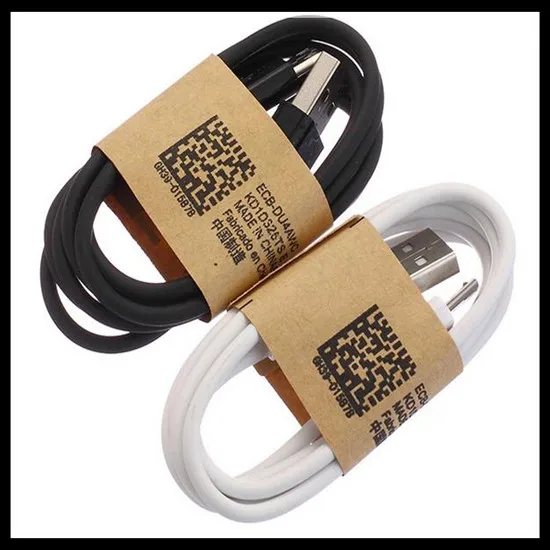 

2000pcs/lot 1m 3ft white black micro v8 5pin usb data charger cable accessory bundles for samsung S3 s4 s6 s7