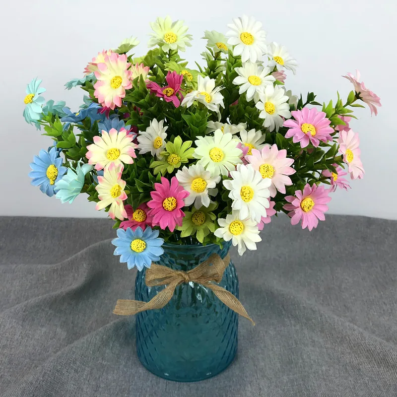 sunflower artificial flower Simulation small branch cosmos silk sunflowers home wall hanging decoration (2)