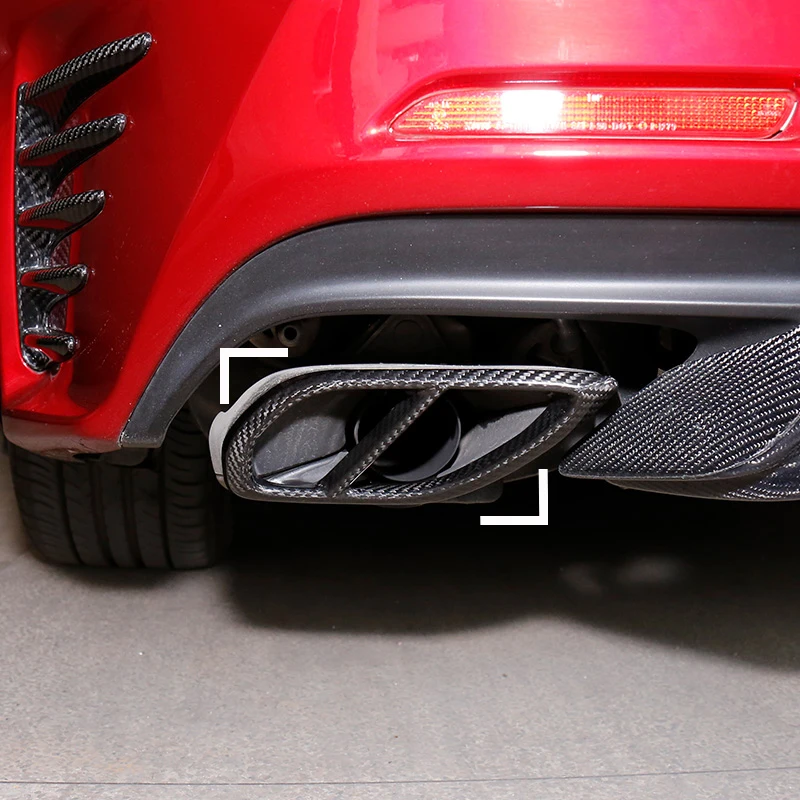 QHCP 1 пара углеродного волокна автомобильный хвост горло Декор Рамка крышка наклейка выхлопная Обрезка труб для Lexus RC300 200 T аксессуары для стайлинга автомобилей