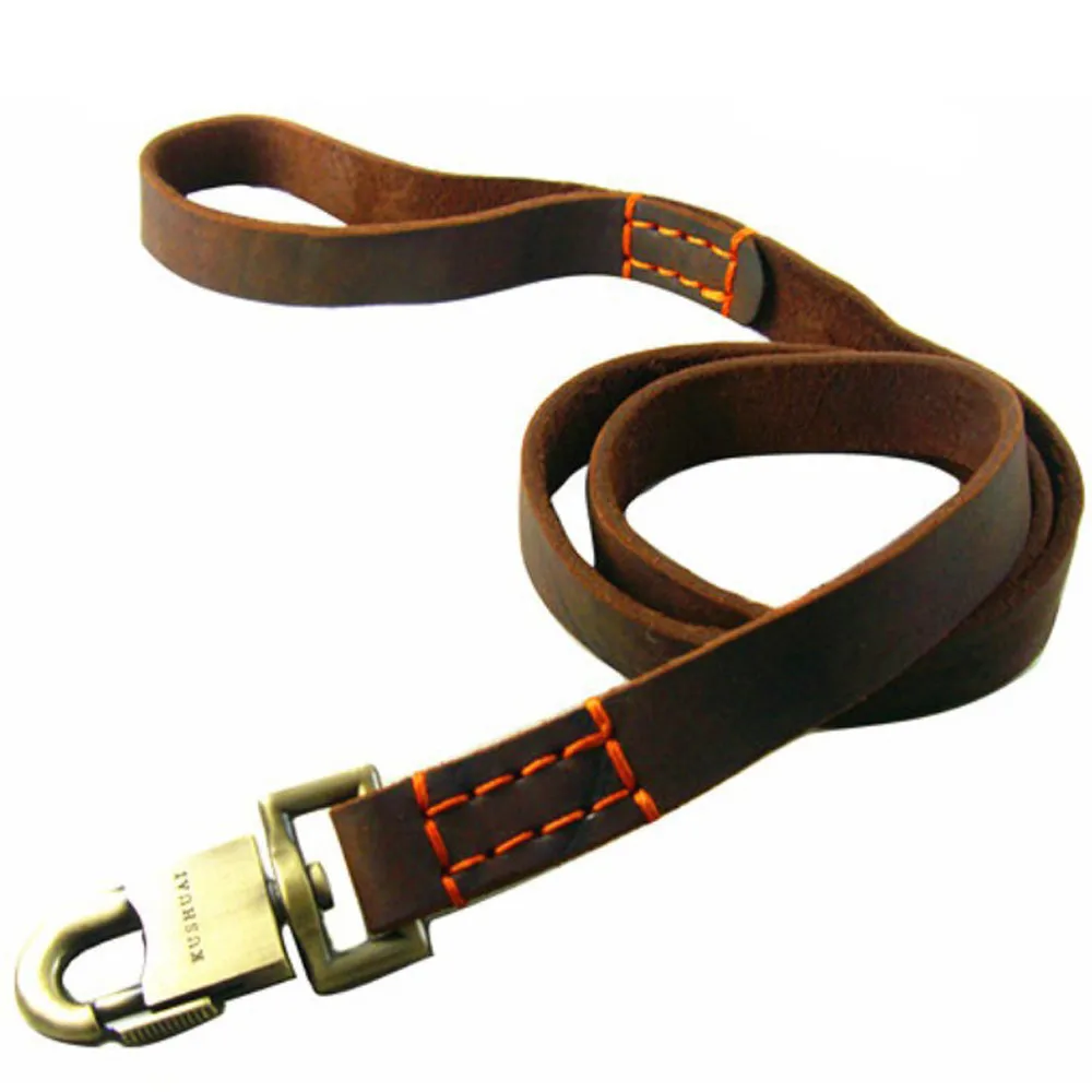 

Braided Real Leather Dog Leash K9 Walking Training Leads for German Shepherd Golden Retriever 2.5 cm width for Medium Large Dogs