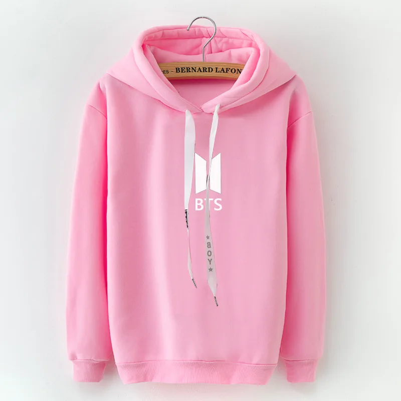 New BTS k pop hoodie GIRLS boyfriend same style SOLID SWEET COLOR ...