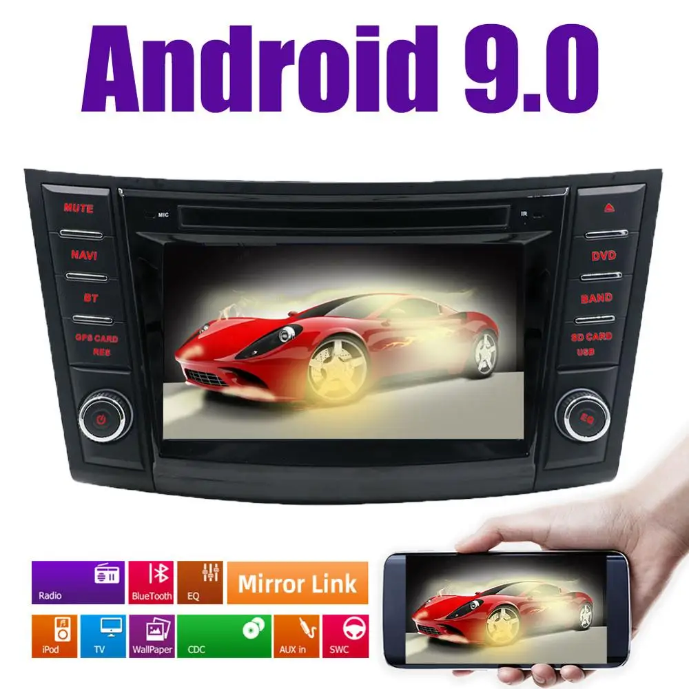 Восьмиядерный 2 Din Android 9,0 автомобильный dvd-плеер для Suzuki Swift 2011- Радио Стерео gps Navi сенсорный экран управление карта камеры