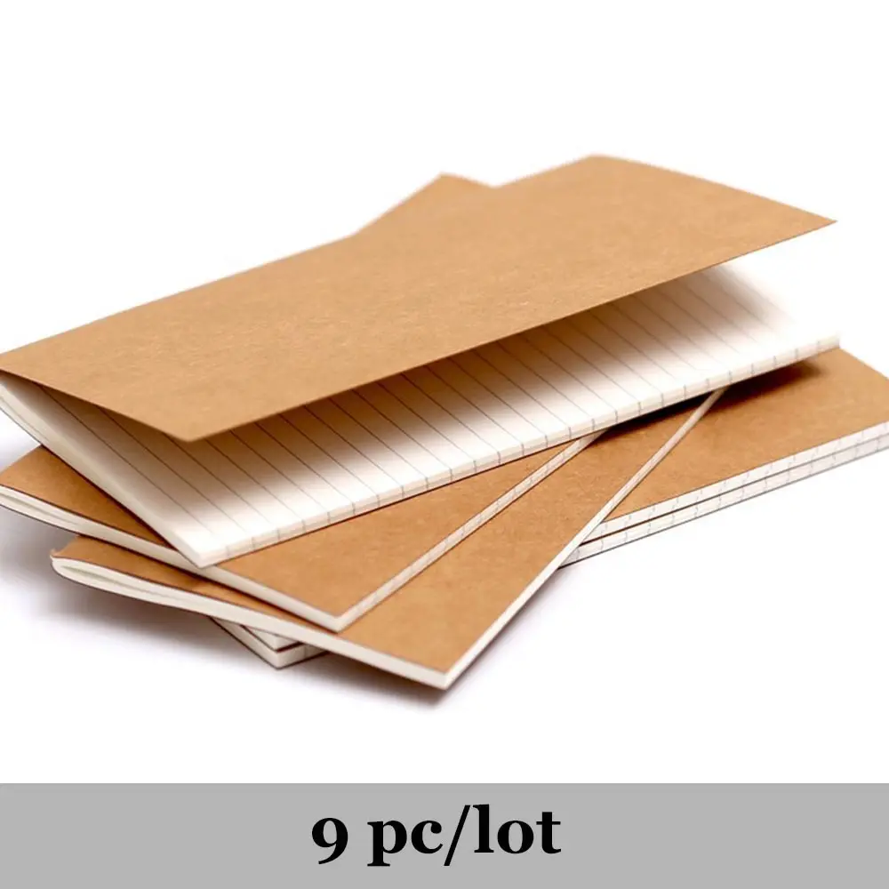 

9pcs/lot Refillable Paper Traveler's Notebook Filler Papers Journal Dairy Inserts Refill Paper leather notebook pack office