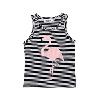 

Summer Striped Clothes Toddler Infant Baby Girl Boy Flamingo Vest Top Baby Tshirt Wholesale 2019 New