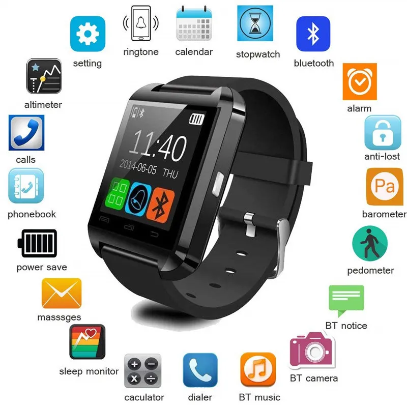 

Women Men Unisex Smart Watch Bracelet Luxury Electronic Intelligent U8 Pedometer Smartwatch For IPhone Android Smart Watch