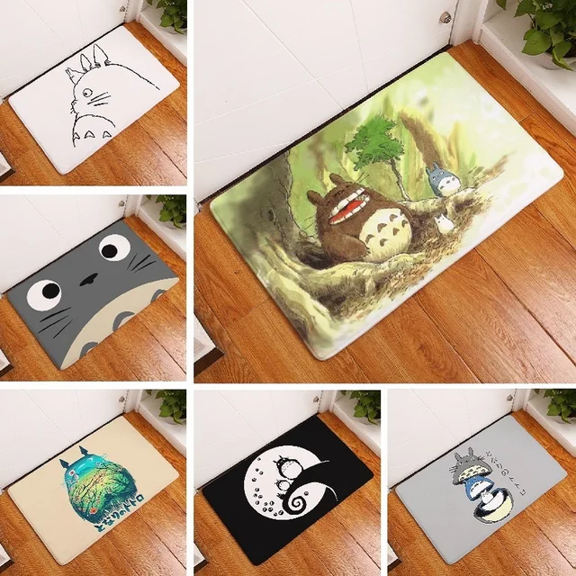 Bath Mat Cartoon Totoro Printed Carpet Toilet Rug Bath Mat Absorbent Bathroom Mat Home Decor Kitchen Floor Mat 50x80cm