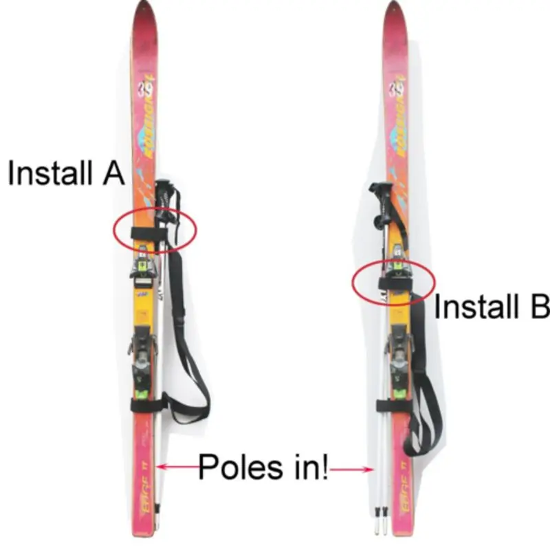 

New Christmas Decorationl New Year Ski Backpack Carrier Ski Carry Sling Strap Shoulder Strap 2018 Christmas NO SKIS AND POLES