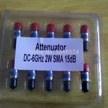 10 шт./лот 2 Вт SMA аттенюатор 15dB DC-6.0GHz коаксиальный фиксированный SMA радиочастотный аттенюатор