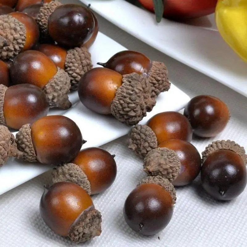 20pcs искусственные желуди для осеннего дисплея свадьбы праздника миниатюрные Сад конфеты коробки мешок место искусно изготовленные украшения своими руками