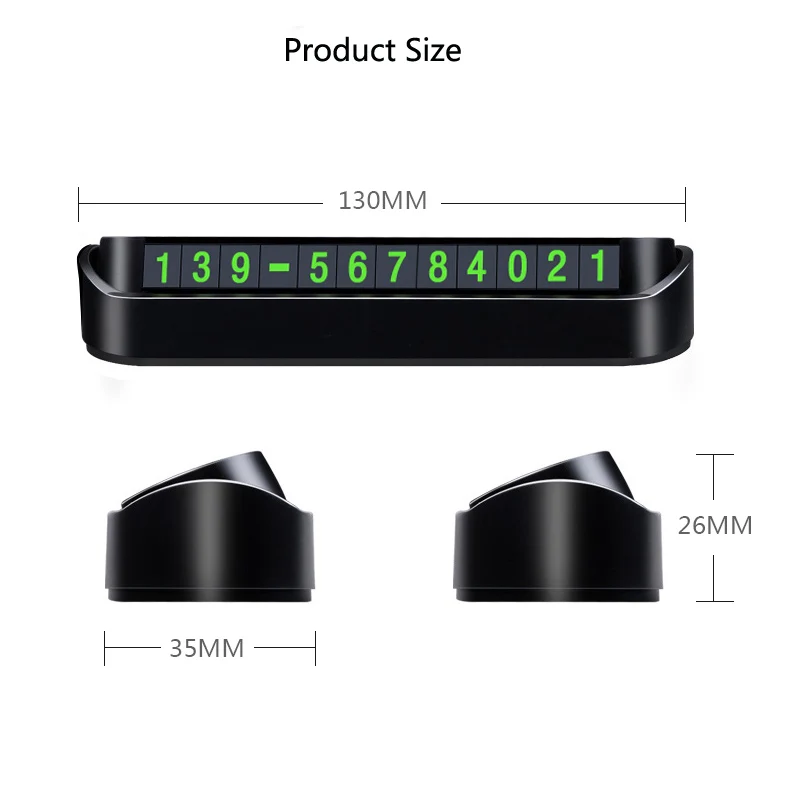 Автомобильный Стайлинг, временная парковочная карта, автомобильная светящаяся номерная табличка для парковки, автомобильные аксессуары, номер телефона, карта, автомобильная наклейка