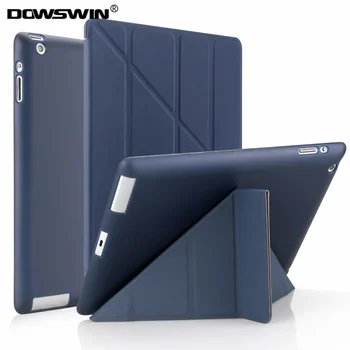 

DOWSWIN for apple ipad 2 3 4 case,flip smart case for ipad 4,tpu back soft cover for ipad 3 ultra slim can stand for ipad 2 case
