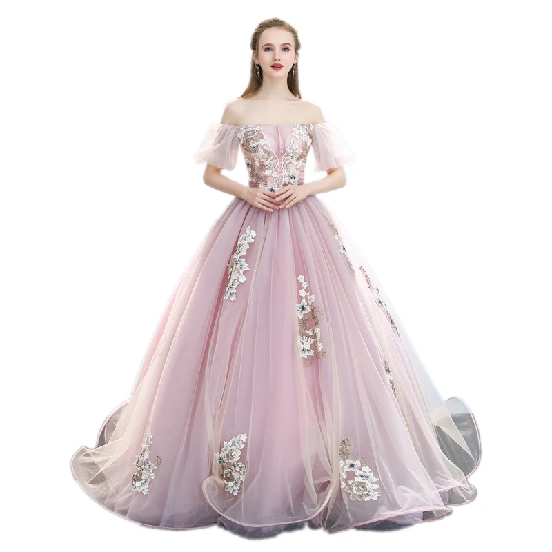 Marinero Heredero Talentoso Vestido de baile medieval de lujo con manga de burbuja, color rosa claro,  vestido de princesa Medieval renacentista, Reina, Cosplay, bola victoriana  Bella|renaissance gown|medieval renaissance gownsmedieval dress - AliExpress