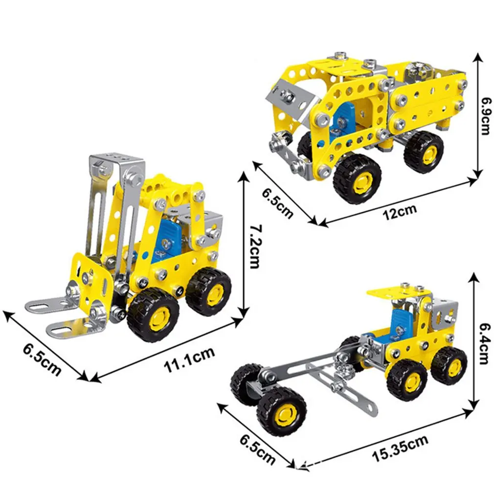 Neue Verkauf Sieben-in-one metall engineering auto serie montage bausteine spielzeug kinder puzzle demontage legierung modell