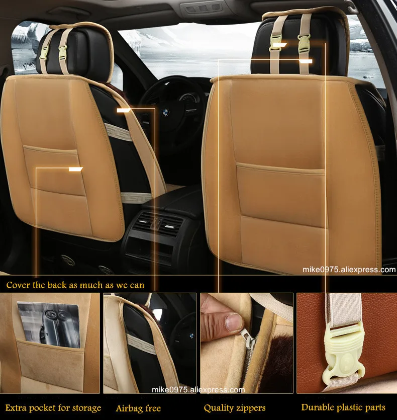 winter warm plush flocking seat cover 02