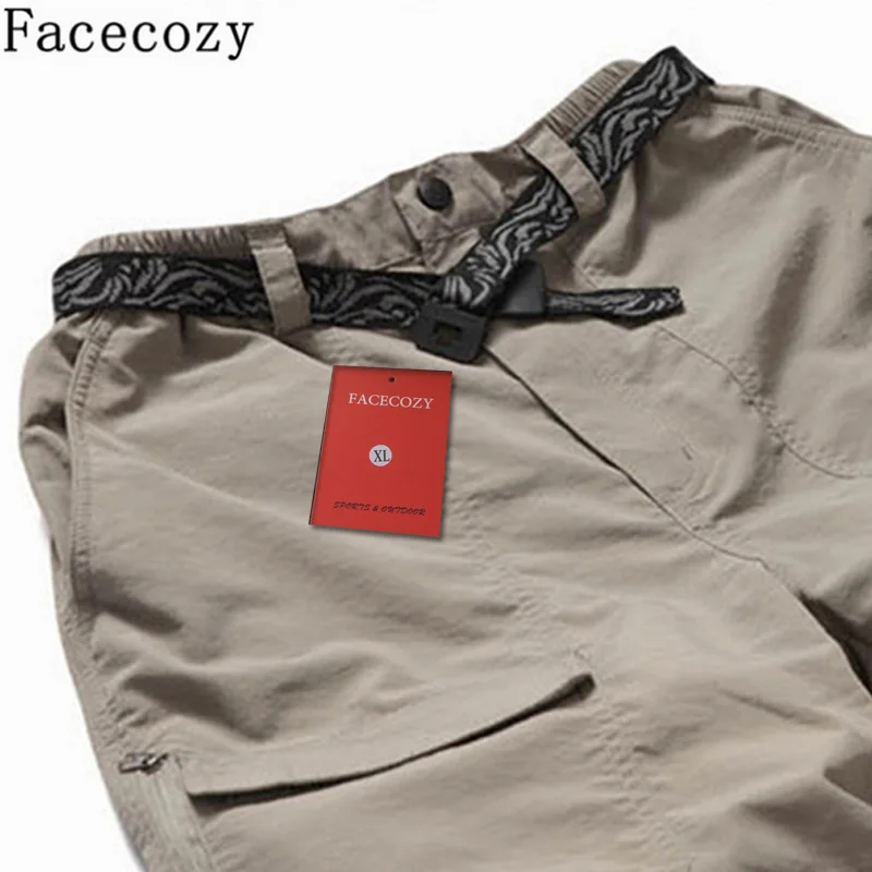 Facecozy nuevo verano hombres de secado rápido senderismo Trekking Pantalones Hombre extraíble Camping pantalones al aire libre Ultra-delgada de pesca Pantalones