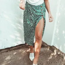 Женские летние модные юбки с высокой талией милые jupe femme лаконичные повседневные универсальные сексуальные юбки с принтом в горошек Женские