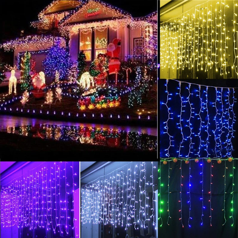 

US/EU Plug LED Curtain 3M*3M 448 LED Fairy String Lights Holiday Wedding Party Patio Garlands Garden Christmas Festival Decor