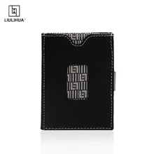 LLH Trifold крест-накрест кожаный кошелек черный цвет RFID Блокировка натуральная кожа кошелек для мужчин Высокое качество мужской держатель для карт