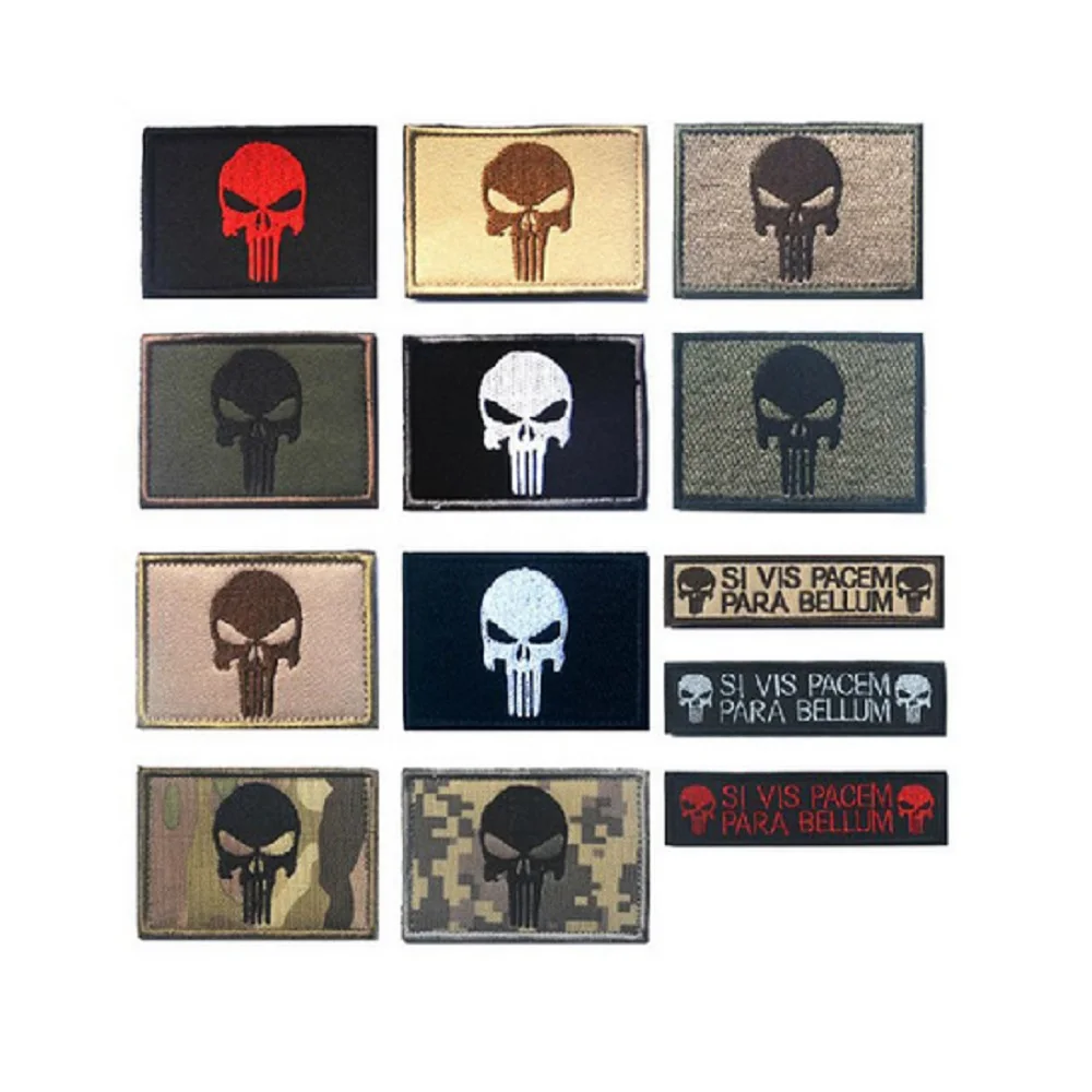 

Punisher Skull patch SI VIS PACEM PARA BELLUM Embroidery Patch badges The Division/American Flag patches