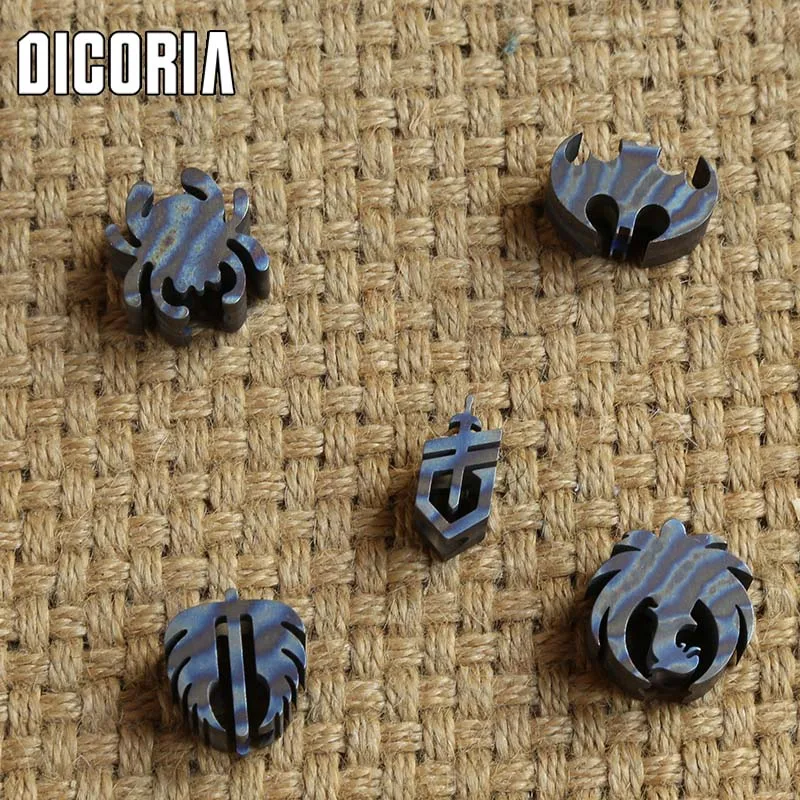 Бусины Из Натурального титана Dicoria для ножа, ремешок для кемпинга, многофункциональные аксессуары для повседневного использования, подвесные инструменты для ножа