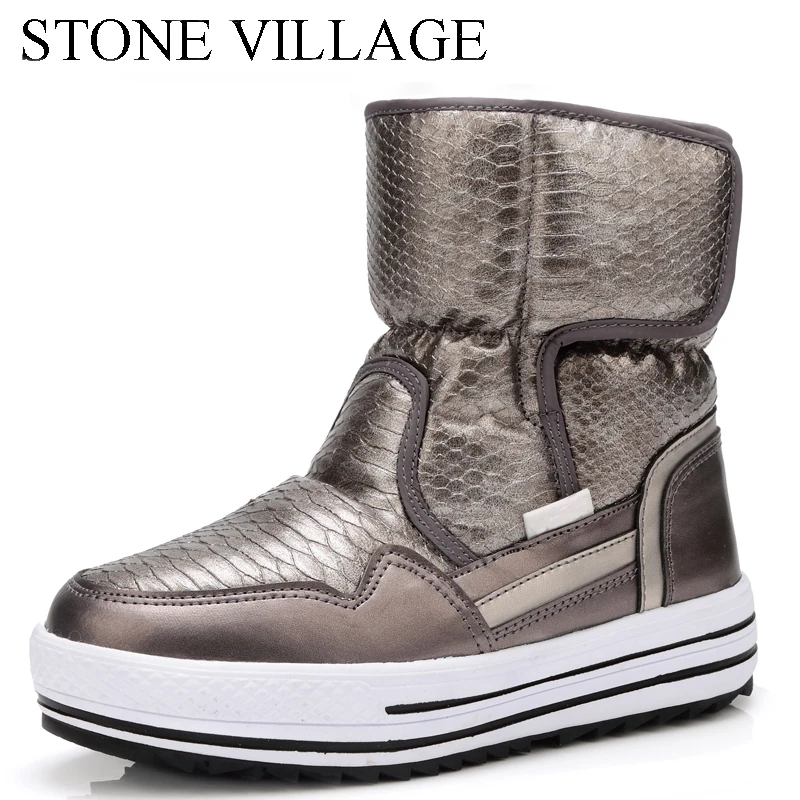 

2018 New High Qulaity Winter Boots Woman Shoes Warm Fur Waterproof Fashion Non-Slip Sole Snow Boot Flat Short Boot For Women