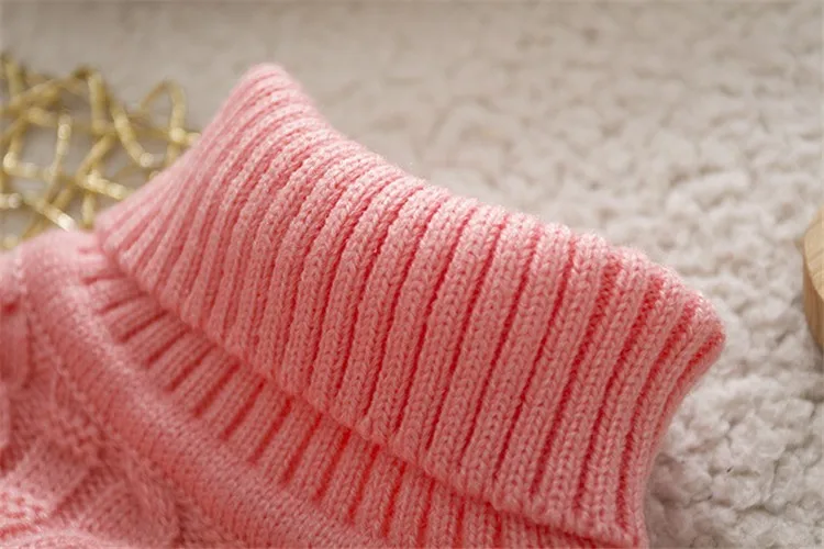 ExactlyF/свитер для маленьких девочек; осенне-зимняя одежда; теплый свитер с рисунком; детские пуловеры; Верхняя одежда; одежда с высоким воротником для новорожденных