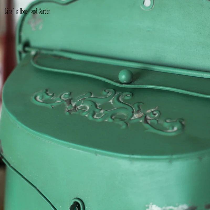 handcrafted wall mounted post box vintage metal mailbox (2)