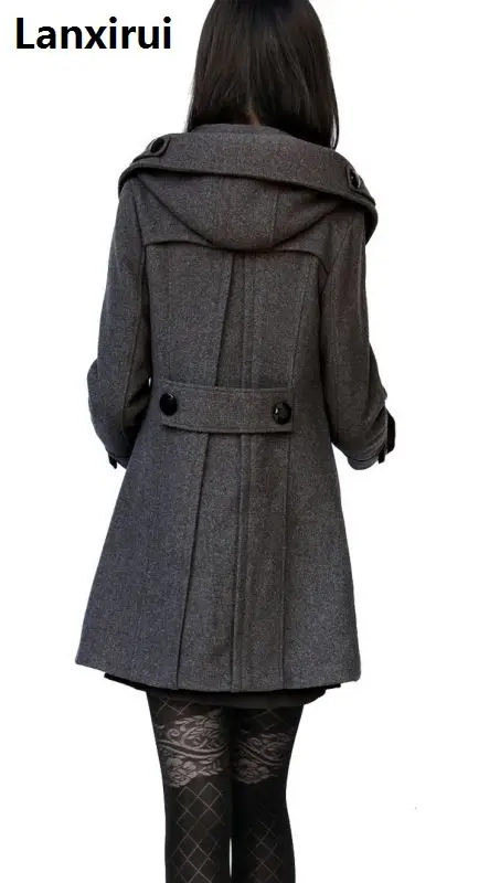New Winter Fur Collar Woolen Coat Wool Windbreaker Women Cashmere Coat Winter Jacket Women Female Plus