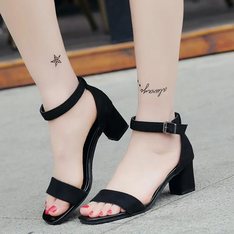 

AGUTZM 2019 Ankle Strap Heels Women Sandals Summer Shoes Women Open Toe Chunky High Heels Party Dress Sandals Big Size 40