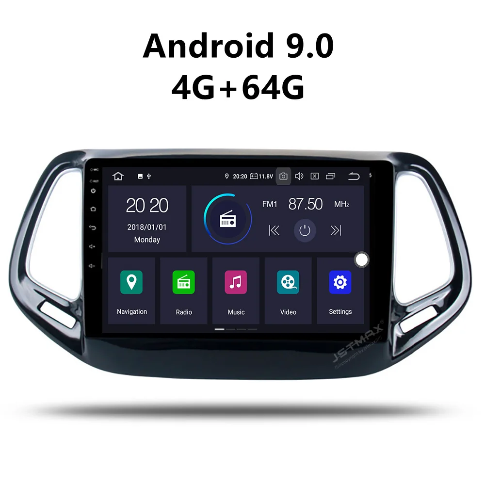 Sale KOOCAVS 9" IPS Android 9.0 Car GPS Radio Player for Jeep Compass 2017 with 4GB+64GB Auto Stereo Multimedia Headunit 5