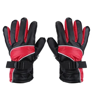 

Motorcycle 12V Heated Gloves Outdoor Hunting Ski Racing Winter Warm Gloves Waterproof Red Inner pocket with heating line