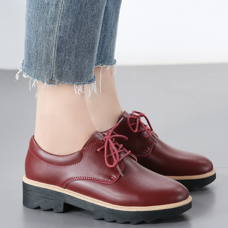 

Women Casual Shoes Black Brown Luxury Shoes Women Designers Spring Autumn Women Pumps PU Leather Low Heels Non Slip Pumps