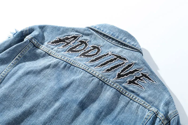 Patchwork Ripped Hole Destroyed Tie Dye Denim Jackets 8