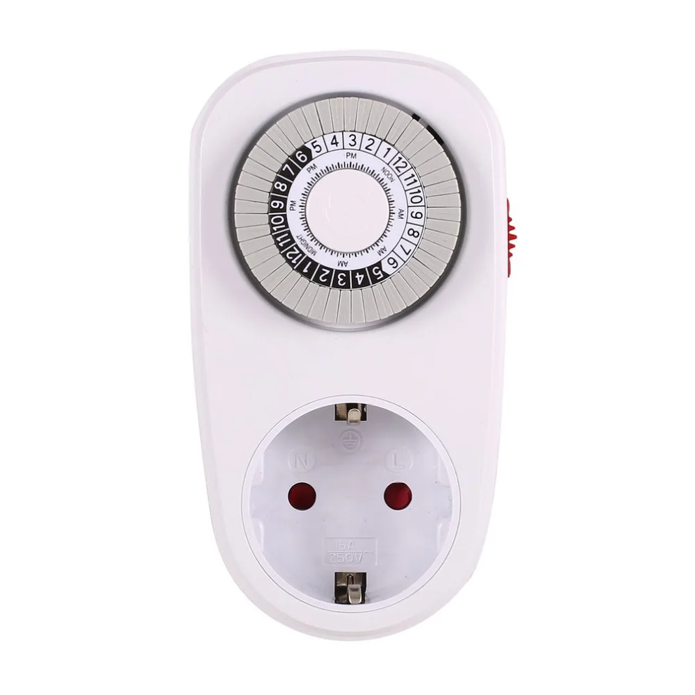

24 Hours Plug in Mechanical Grounded Programmable Timer Switch Smart Countdown Switch Socket Indoor Auto Power off