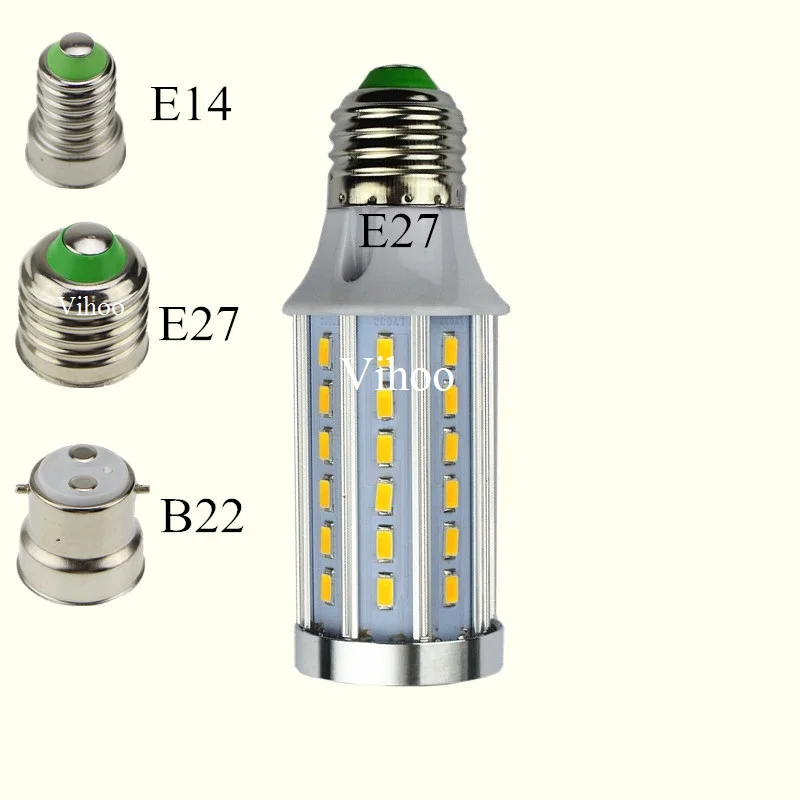 Лампада, 12 Вт, 15 Вт, 20 Вт, 30 Вт, 40 Вт, 50 Вт, 60 Вт, 80 Вт, E27 E14 E40 B22 Светодиодная лампа “Кукуруза” светильник 110V или 220V Алюминий охлаждения высокой Мощность лампа 1 шт