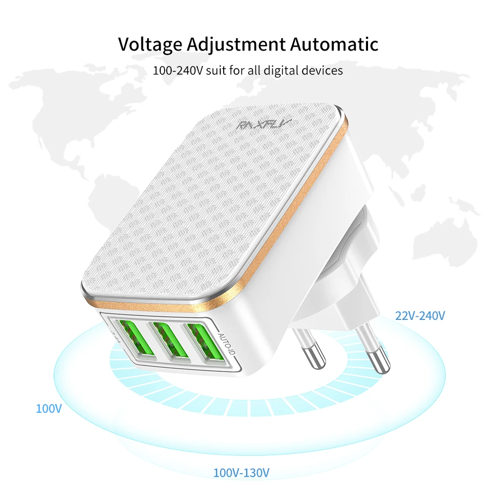 USB raxfly зарядное устройство для iPhone 7 X XS XR 3.4A Max быстрое зарядное устройство для телефона для samsung Xiaomi huawei дорожное настенное зарядное устройство адаптер EU US