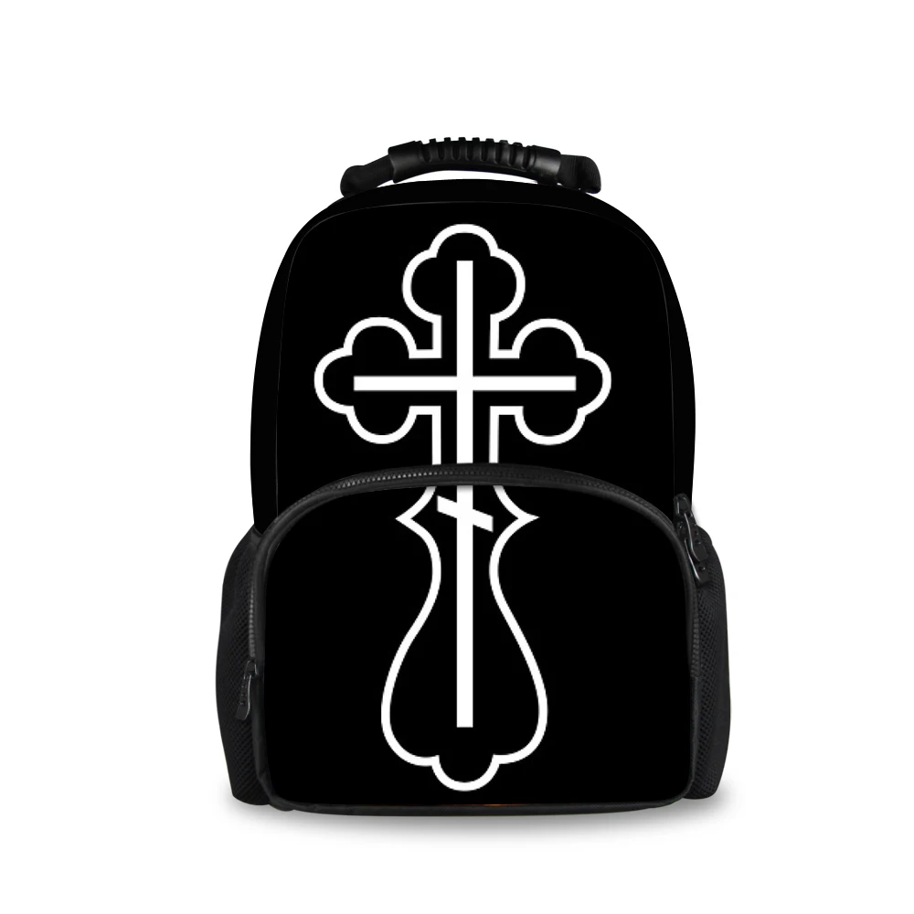 Студент для мальчиков-подростков девочек Школьный рюкзак школьный дорожная сумка черный белый крест темноте Печать Рюкзак Mochila Feminina