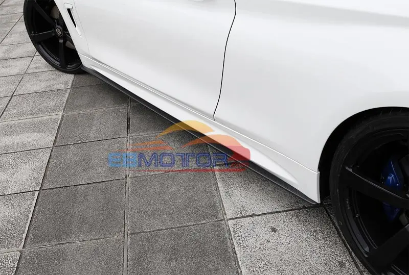 P style Real Carbon Fiber side skirts Extensions For BMW 4-Series F32 F33 F36 420i 428i 435i M sport 2014UP