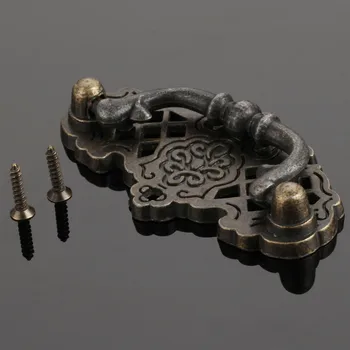 Antique Bronze Furniture Handle Vintage Drawer Cabinet Knobs and Handles Kitchen Handle Cupboard Pull Furniture Fittings 6738mm