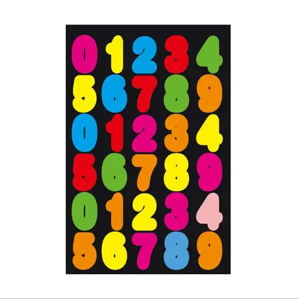 6 листов/набор цветные черные смайлики звезда цифровые наклейки на воздушные шары наклейка Дети учитель похвала заслуга офис WYQ